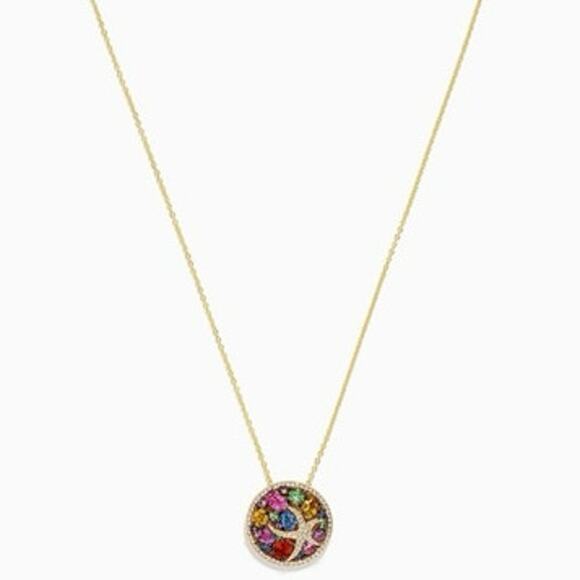 Effy Watercolors 14K Gold Multi Sapphire and Diamond Starfish Pendant - EUC - Picture 8 of 9